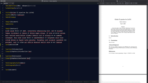 Development environment using Sublime Text 3.